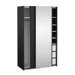 Hioshop Catania schuifdeurkast 2 deuren 120x200cm mat zwart