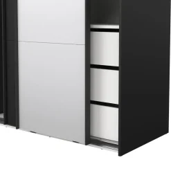 Hioshop Catania schuifdeurkast 2 deuren 120x200cm mat zwart