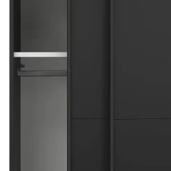 Hioshop Catania schuifdeurkast 2 deuren 120x200cm mat zwart