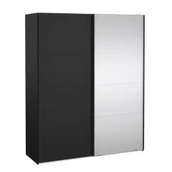 Hioshop Catania schuifdeurkast 2 deuren 180x220cm mat zwart