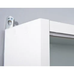 Hioshop Comit vitrinekast voor wandmontage- 2 glazen deuren wit