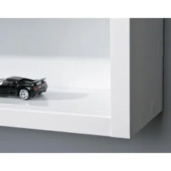 Hioshop Comit vitrinekast voor wandmontage- 2 glazen deuren wit