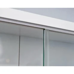 Hioshop Comit vitrinekast voor wandmontage- 2 glazen deuren wit