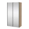 Hioshop Como schuifdeurkast 2 deuren met spiegel 120x220cm eikdecor