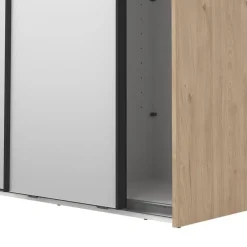 Hioshop Como schuifdeurkast 2 deuren met spiegel 120x220cm eikdecor