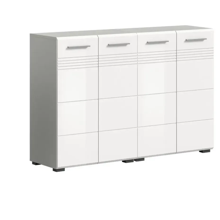 Hioshop Copa badkamer C7 wit hoogglans- lichtgrijs