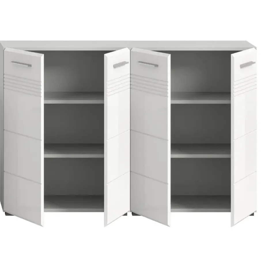 Hioshop Copa badkamer C7 wit hoogglans- lichtgrijs