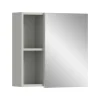 Hioshop Copa spiegelkast 1 deur 2 vakken lichtgrijs- spiegel