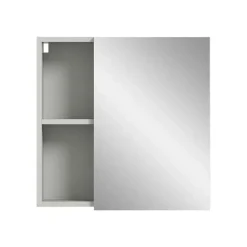 Hioshop Copa spiegelkast 1 deur 2 vakken lichtgrijs- spiegel