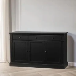Hioshop Dressoir Mozart zwart antiek sideboard