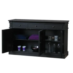 Hioshop Dressoir Mozart zwart antiek sideboard