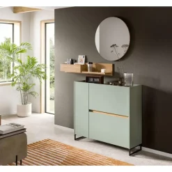 Hioshop Drive schoenenkast 1 deur- 2 vouwdeuren salvie decor