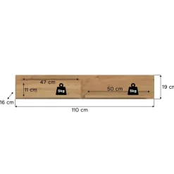 Hioshop Drive wandkast wandplank 1 plank eiken decor