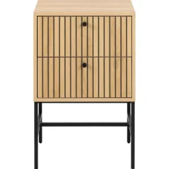 Hioshop Dylan nachtkastje 2 lades natuur