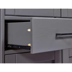 Hioshop Forenzo vitrinekast 4 deuren- 2 lades grijs- natuur