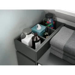 Hioshop Free badkamerkast 1 lade- 3 planken antraciet