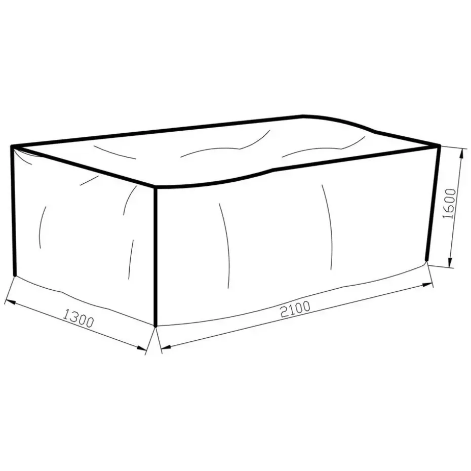 Hioshop Furnco hoes voor tuinmeubelen 130 x 210 x 160 cm grijs