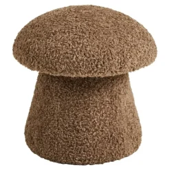 Hioshop Gida poef Ø45cm imitatiebont bruin