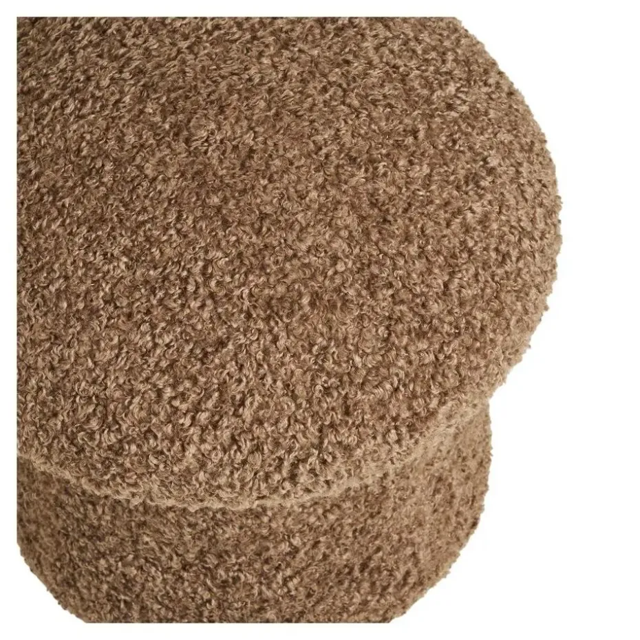 Hioshop Gida poef Ø45cm imitatiebont bruin