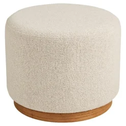 Hioshop Gry poef Ø50cm zandkleurig