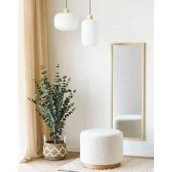 Hioshop Gry poef Ø50cm zandkleurig