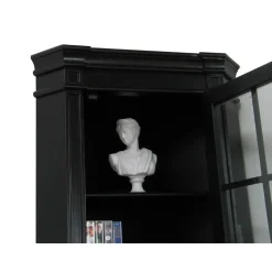 Hioshop Hoekvitrinekast hoekkast zwart antiek patine barok Mozart