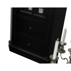 Hioshop Hoekvitrinekast hoekkast zwart antiek patine barok Mozart