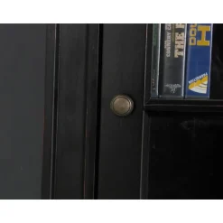 Hioshop Hoekvitrinekast hoekkast zwart antiek patine barok Mozart