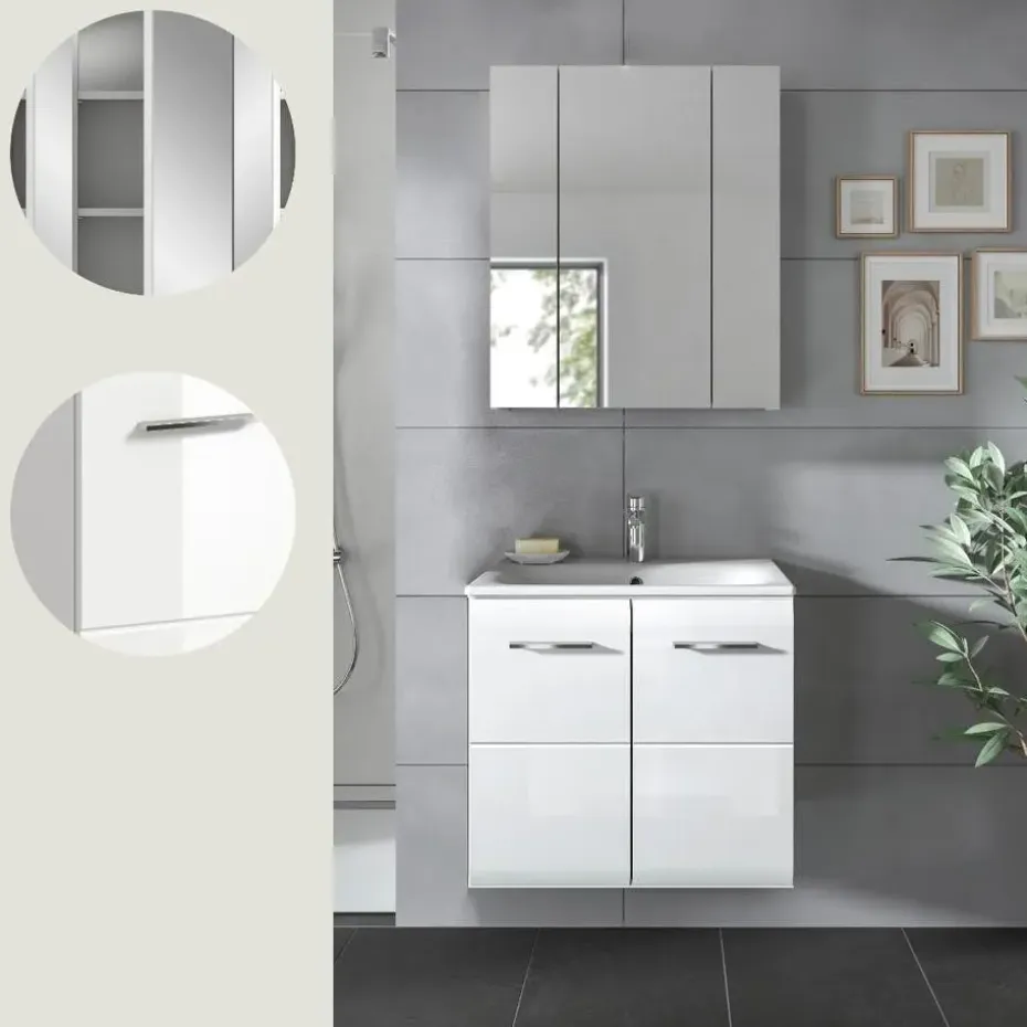 Hioshop Ice badkamer I63 wit hoogglans- wit