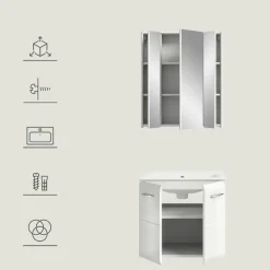 Hioshop Ice badkamer I63 wit hoogglans- wit