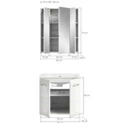 Hioshop Ice badkamer I63 wit hoogglans- wit