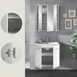Hioshop Ice badkamer I63 wit hoogglans- wit
