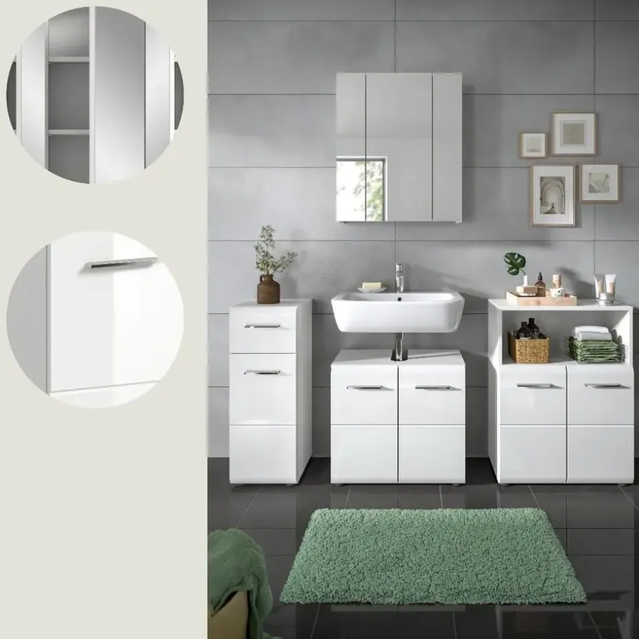 Hioshop Ice badkamer I65 wit hoogglans- wit