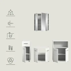 Hioshop Ice badkamer I65 wit hoogglans- wit