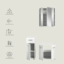 Hioshop Ice badkamer I76 wit hoogglans- wit