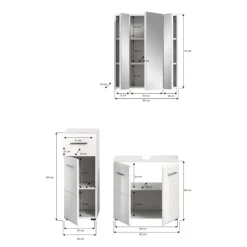 Hioshop Ice badkamer I76 wit hoogglans- wit