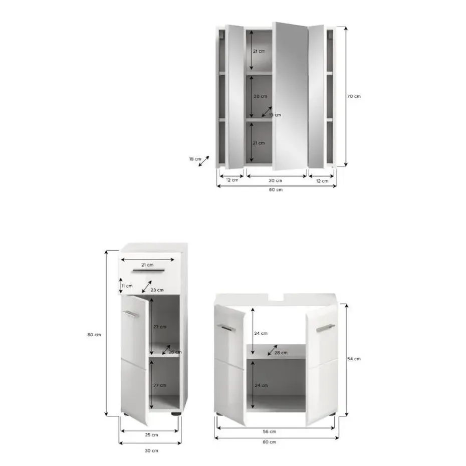 Hioshop Ice badkamer I76 wit hoogglans- wit