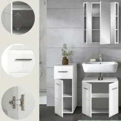 Hioshop Ice badkamer I76 wit hoogglans- wit