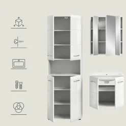 Hioshop Ice badkamer I61 wit hoogglans- wit