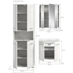 Hioshop Ice badkamer I61 wit hoogglans- wit