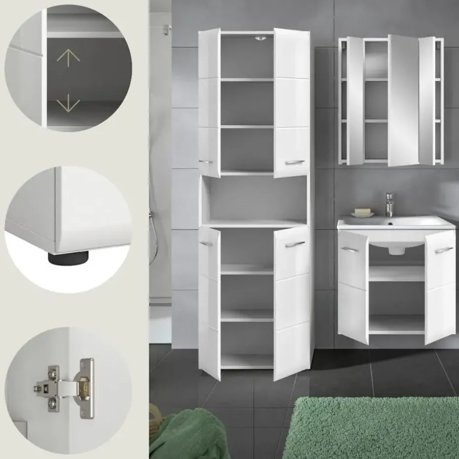 Hioshop Ice badkamer I61 wit hoogglans- wit