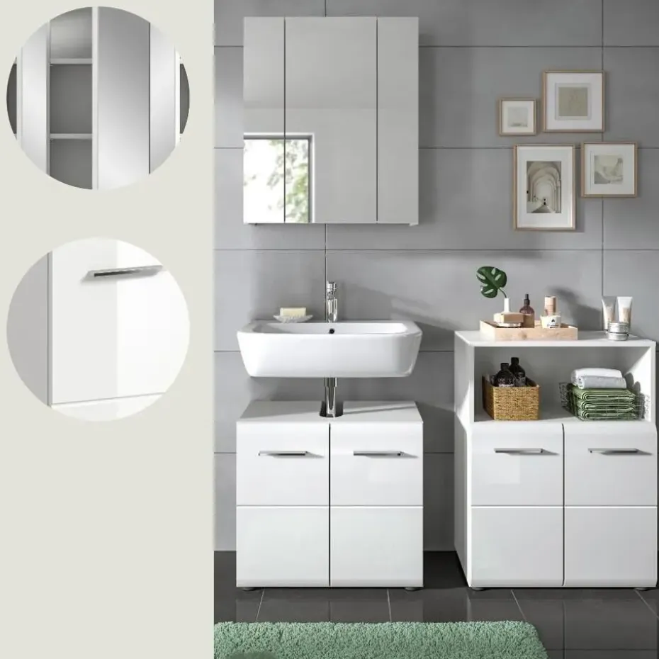 Hioshop Ice badkamer I66 wit hoogglans- wit