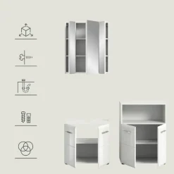 Hioshop Ice badkamer I66 wit hoogglans- wit