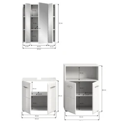 Hioshop Ice badkamer I66 wit hoogglans- wit