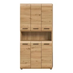 Hioshop Ice badkamerkast 6 deuren- 1 plank eiken decor