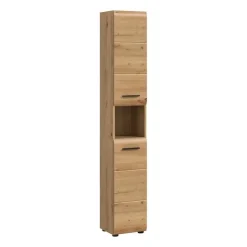 Hioshop Ice kolomkast 2 deuren- 1 plank eiken decor