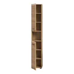 Hioshop Ice kolomkast 2 deuren- 1 plank eiken decor