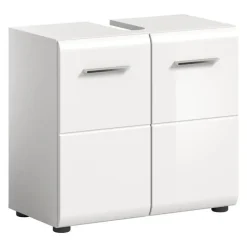 Hioshop Ice wastafel 2 deuren wit hoogglans- wit