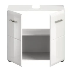 Hioshop Ice wastafel 2 deuren wit hoogglans- wit