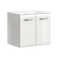 Hioshop Ice wastafel inclusief was 2 deuren wit hoogglans- wit